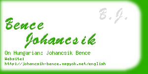 bence johancsik business card